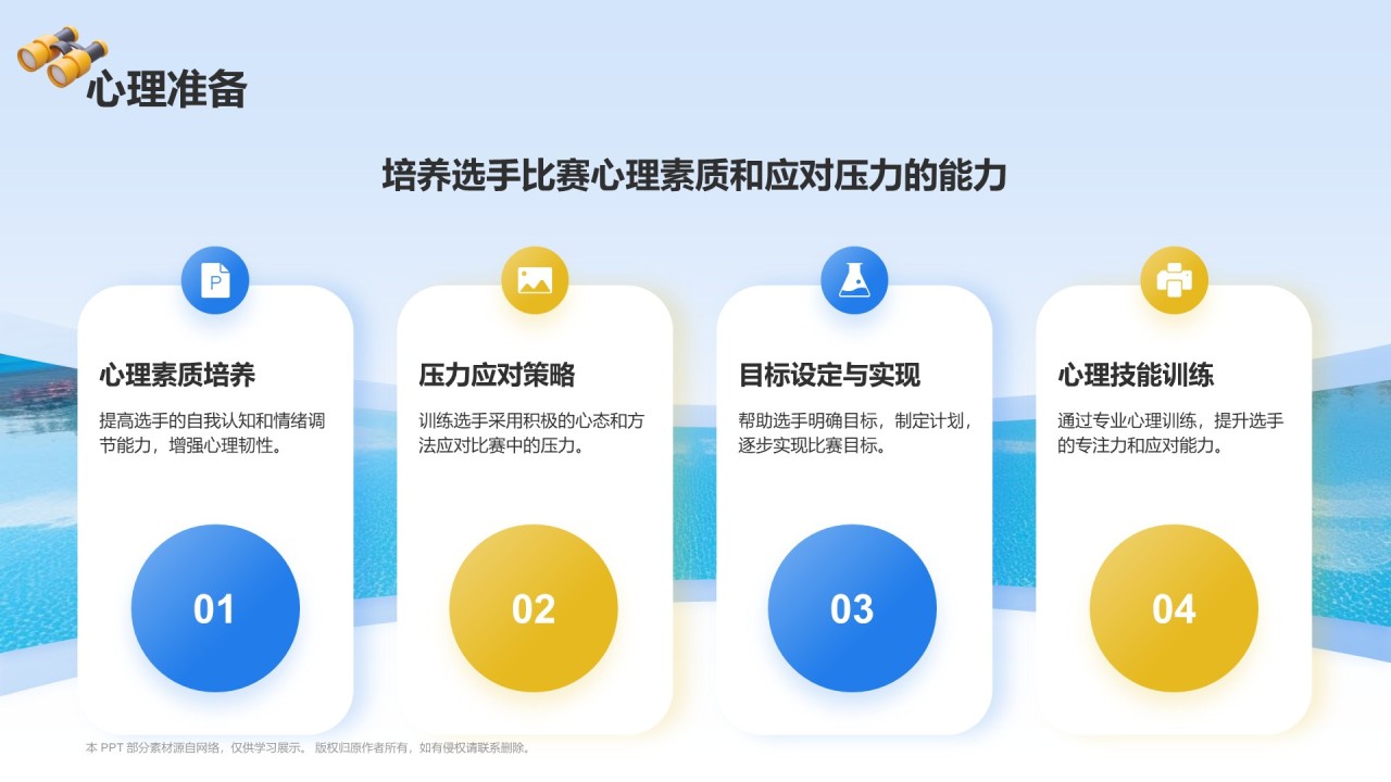 蓝色3D风奥运会——赛艇知识科普PPT模板