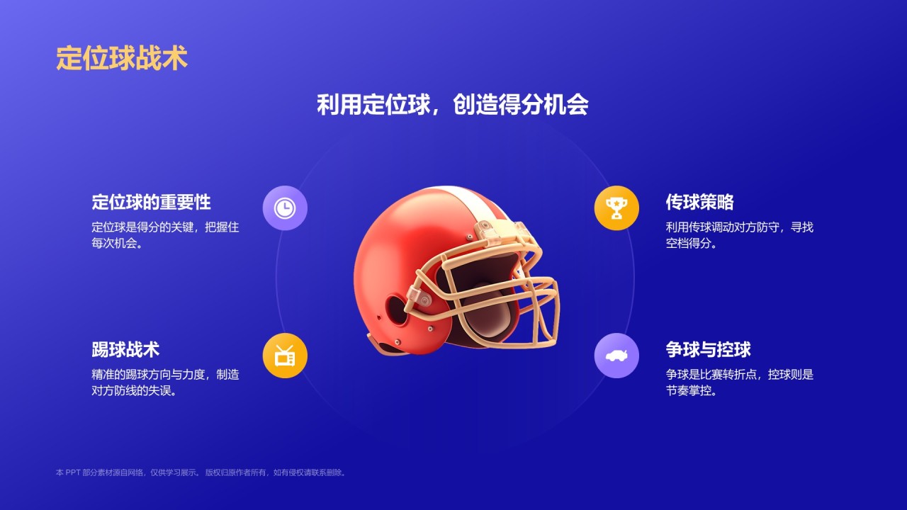 蓝色3D风七人制橄榄球项目科普PPT模板