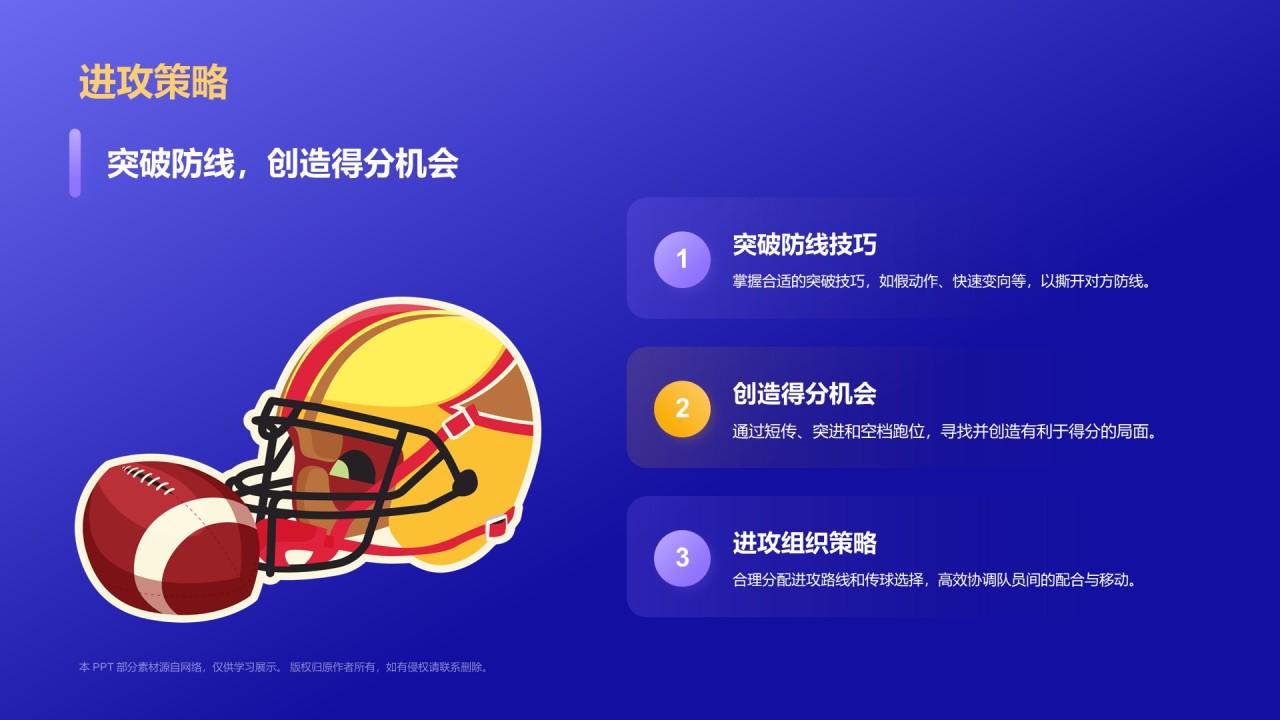 蓝色3D风七人制橄榄球项目科普PPT模板