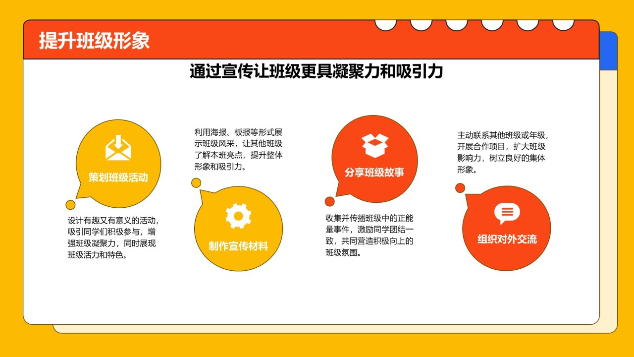 黄色插画风小学生竞选班委PPT模板