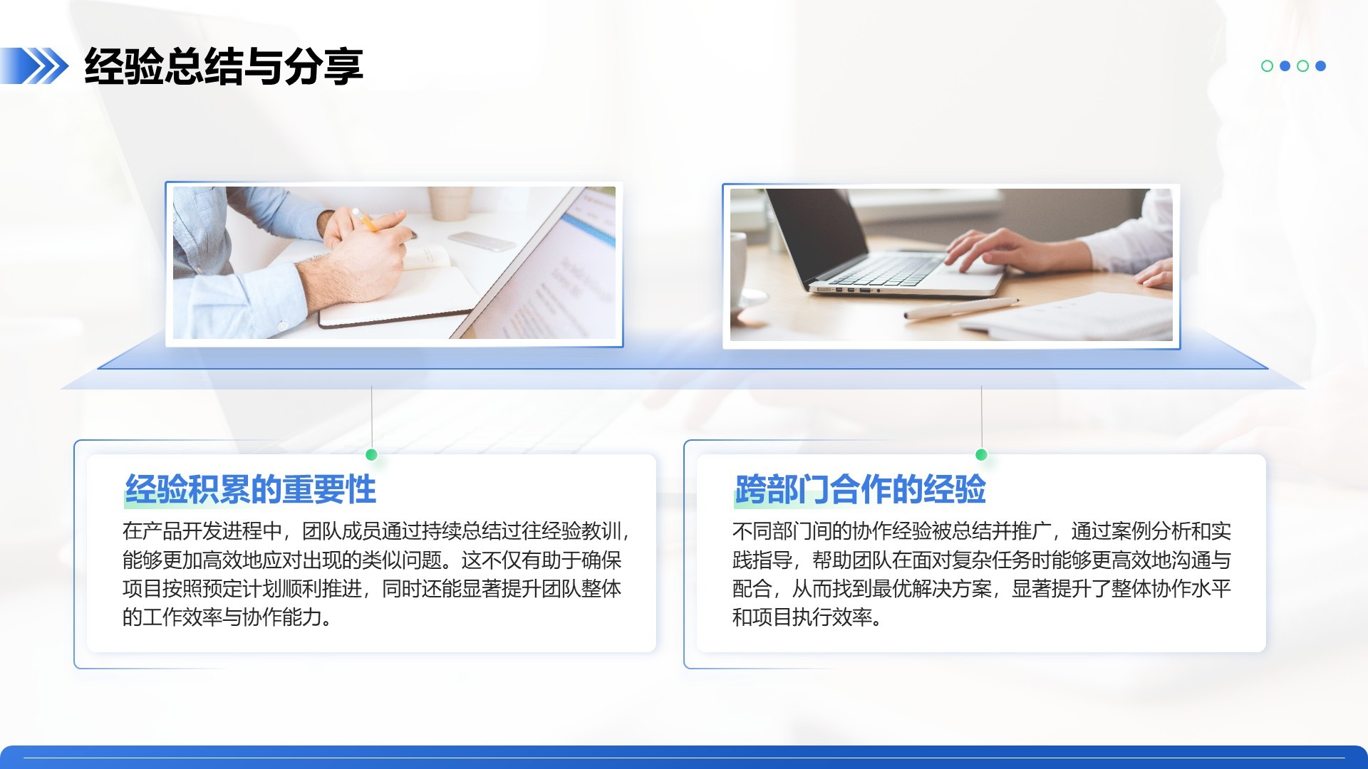 蓝色商务风产品开发阶段性成果汇报PPT模板