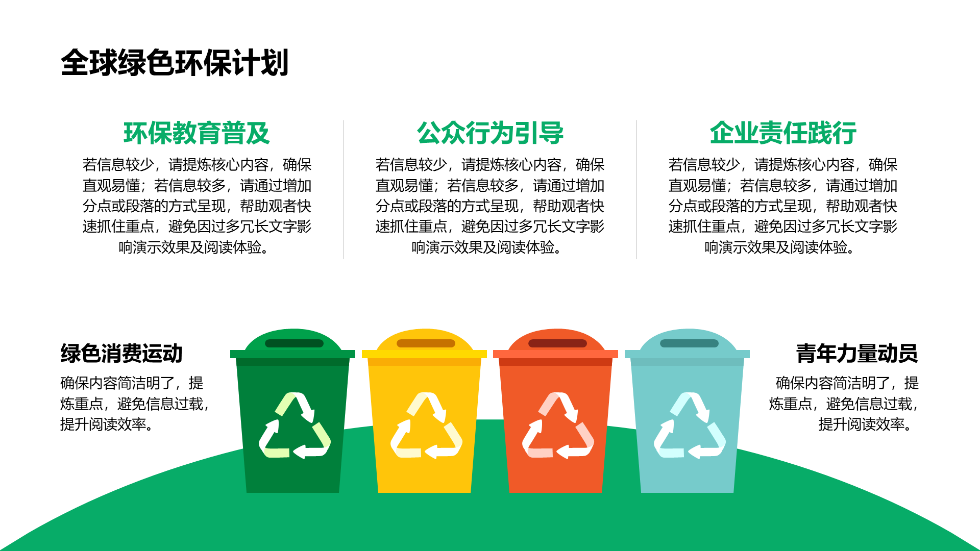 创意风绿色环保PPT列表