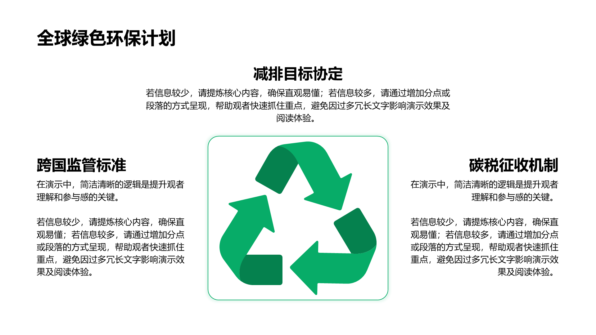 创意风绿色环保PPT列表