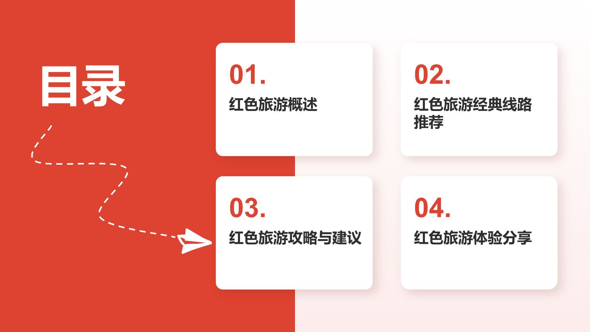 红色党政风红色旅游经典线路攻略PPT模板