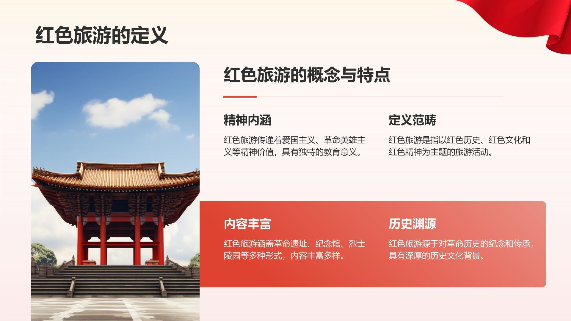 红色党政风红色旅游经典线路攻略PPT模板