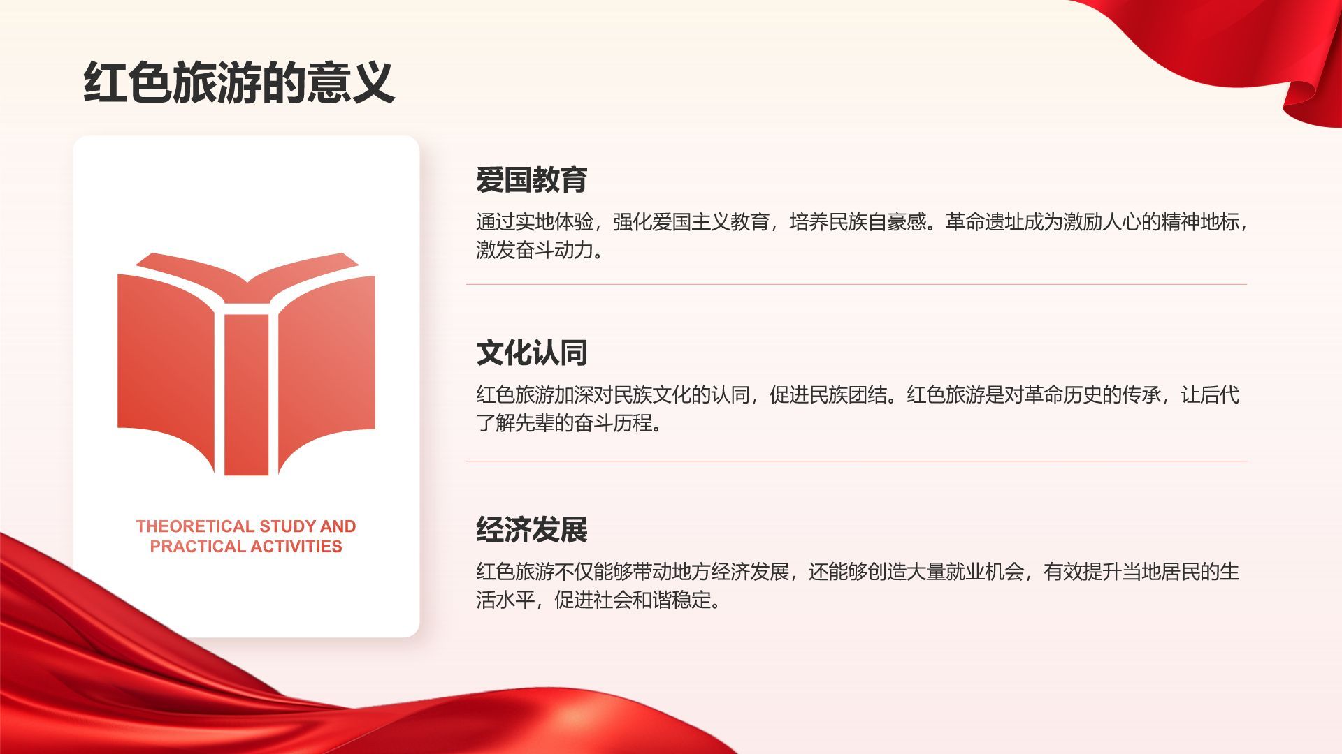 红色党政风红色旅游经典线路攻略PPT模板