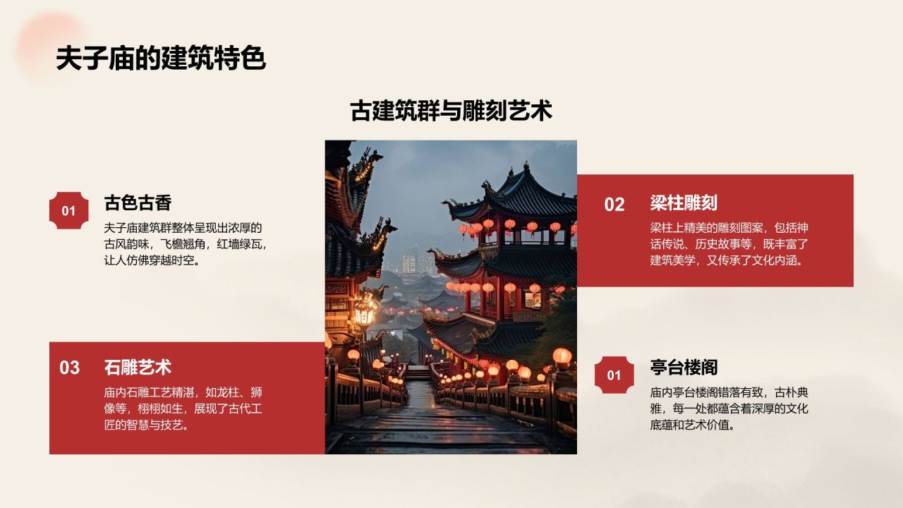 红色复古风我的家乡:南京必打卡旅游景点介绍PPT模板