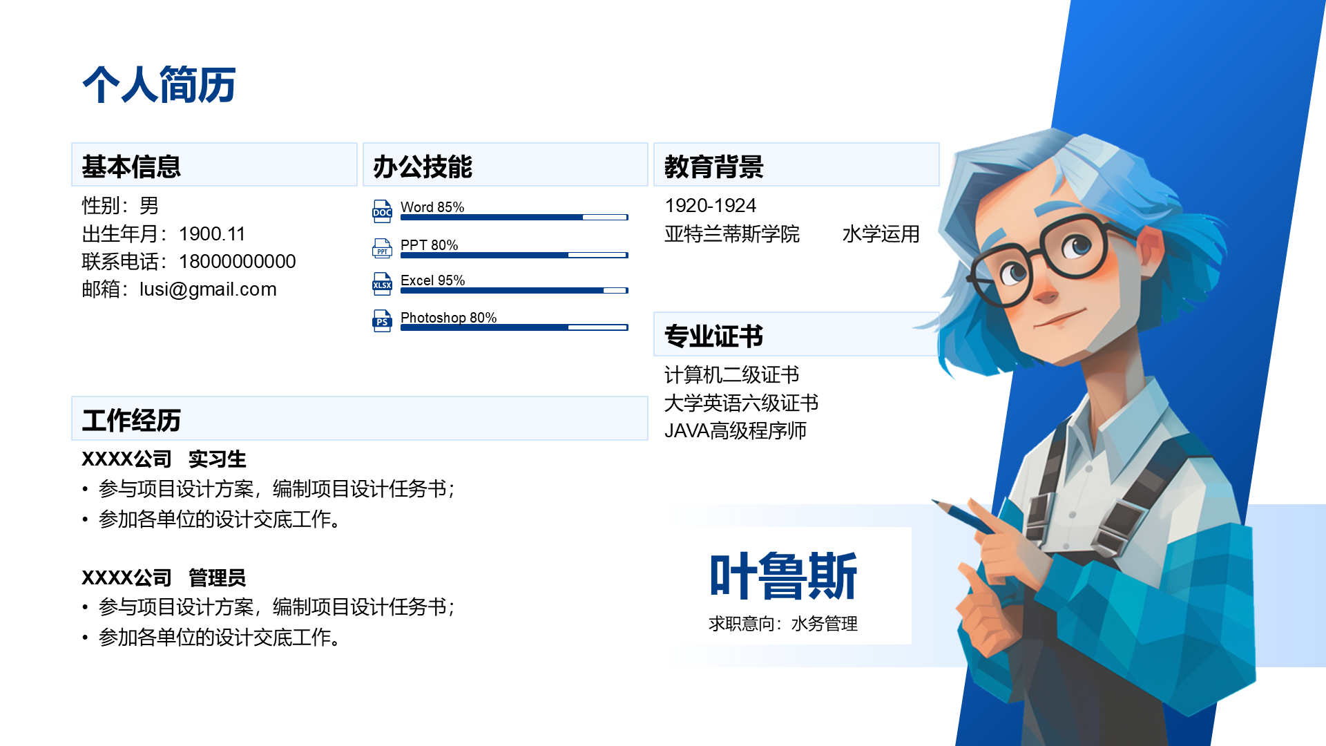 创意风个人简历PPT创意图示