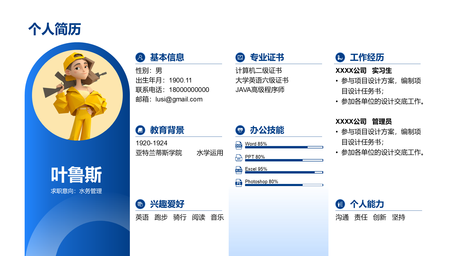 创意风个人简历PPT创意图示