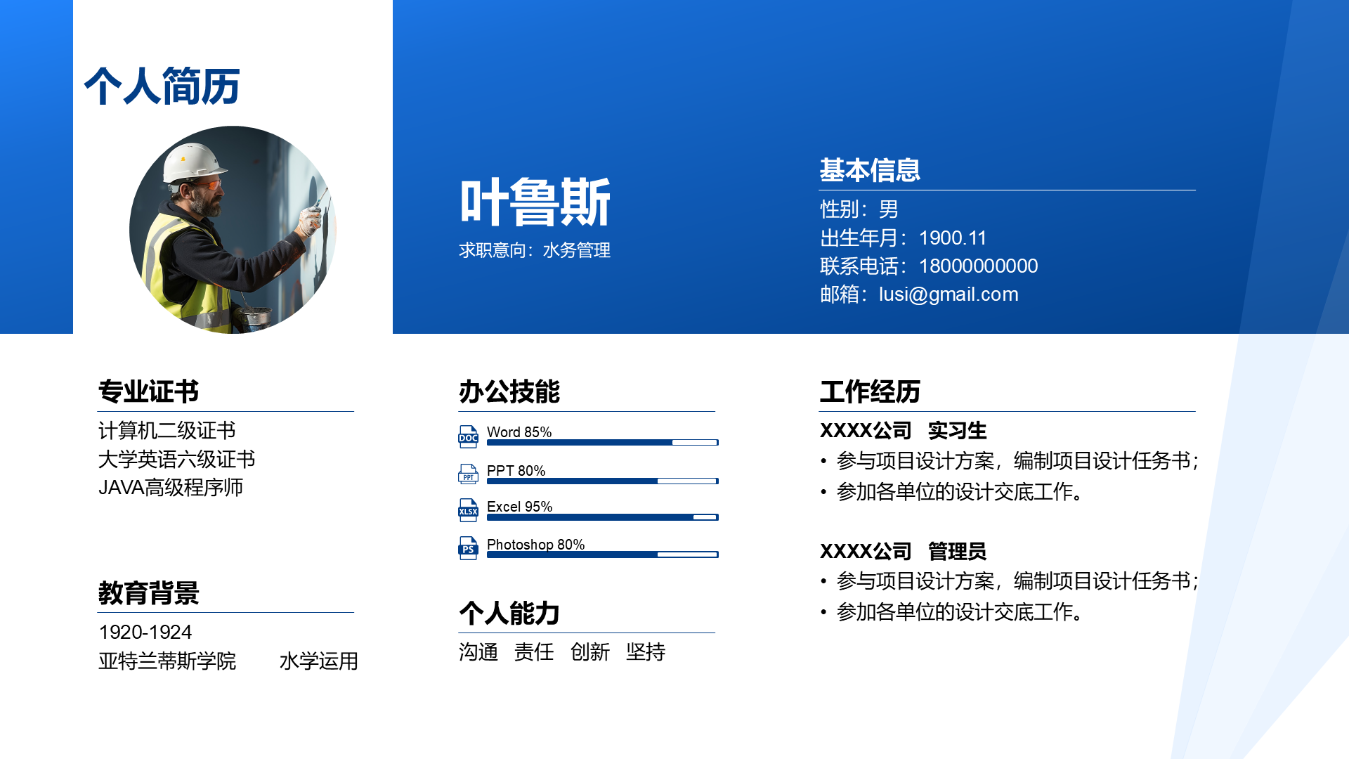 创意风个人简历PPT创意图示