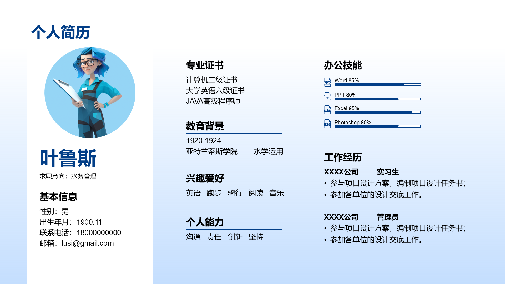 创意风个人简历PPT创意图示