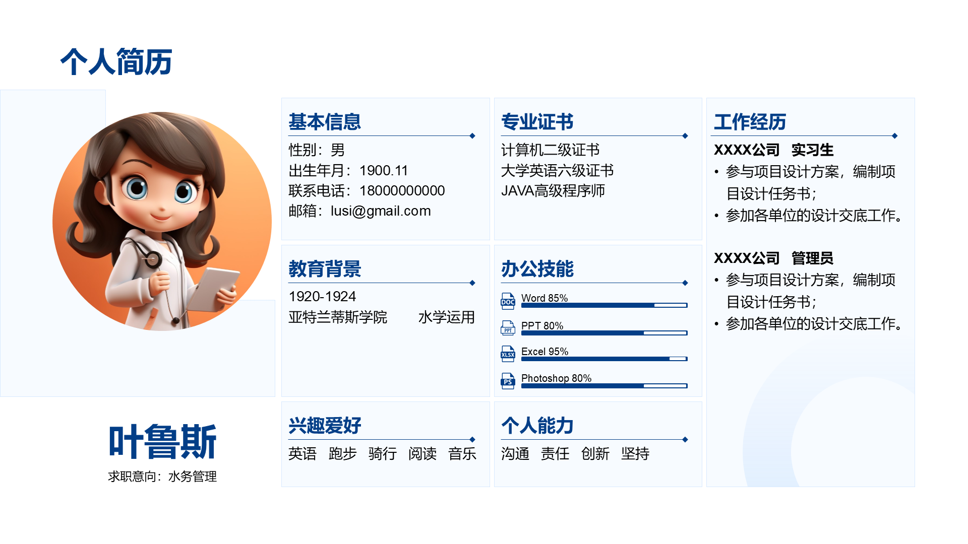 创意风个人简历PPT创意图示