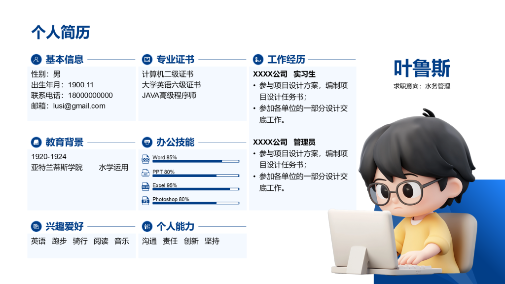 创意风个人简历PPT创意图示