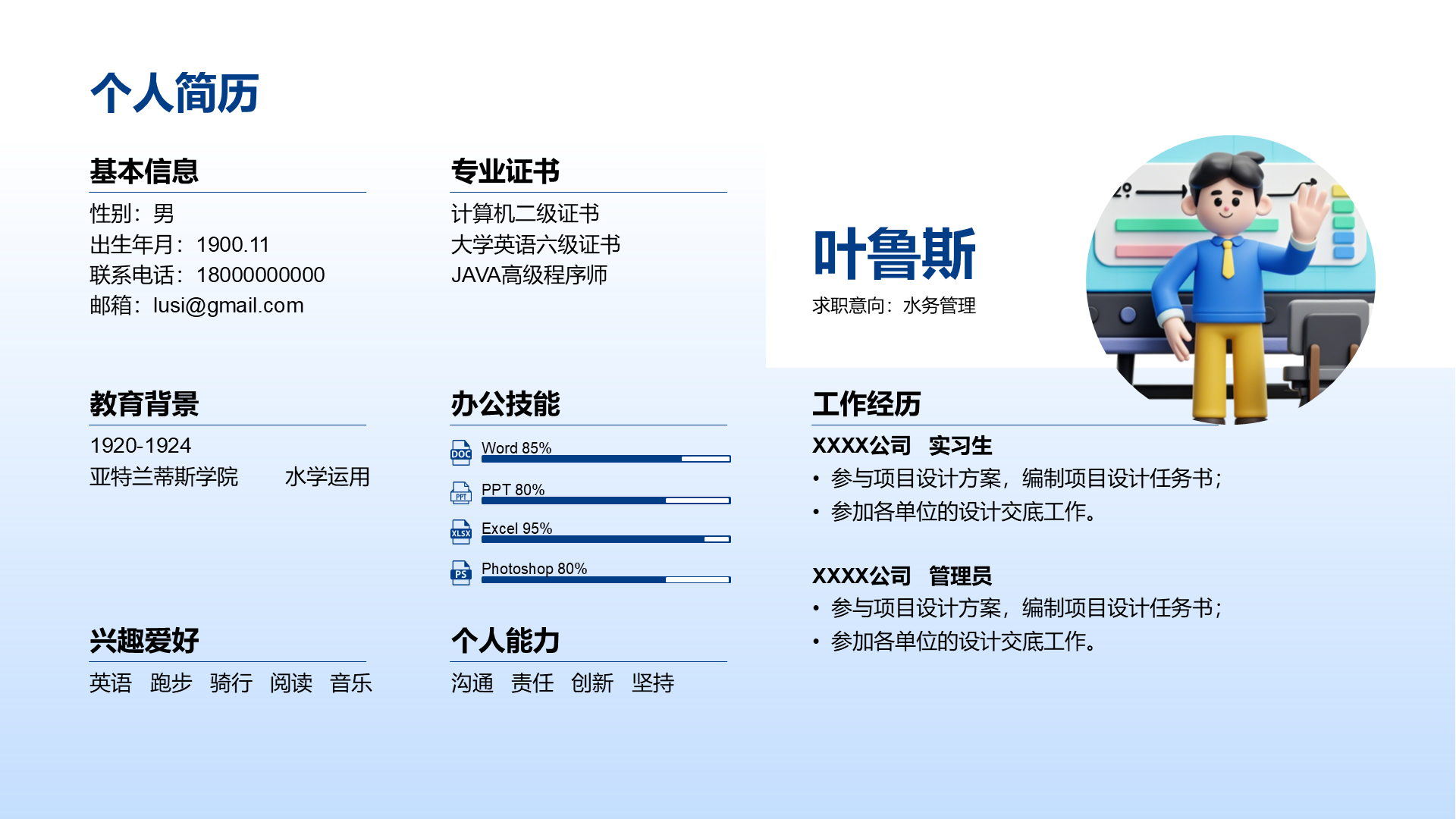 创意风个人简历PPT创意图示