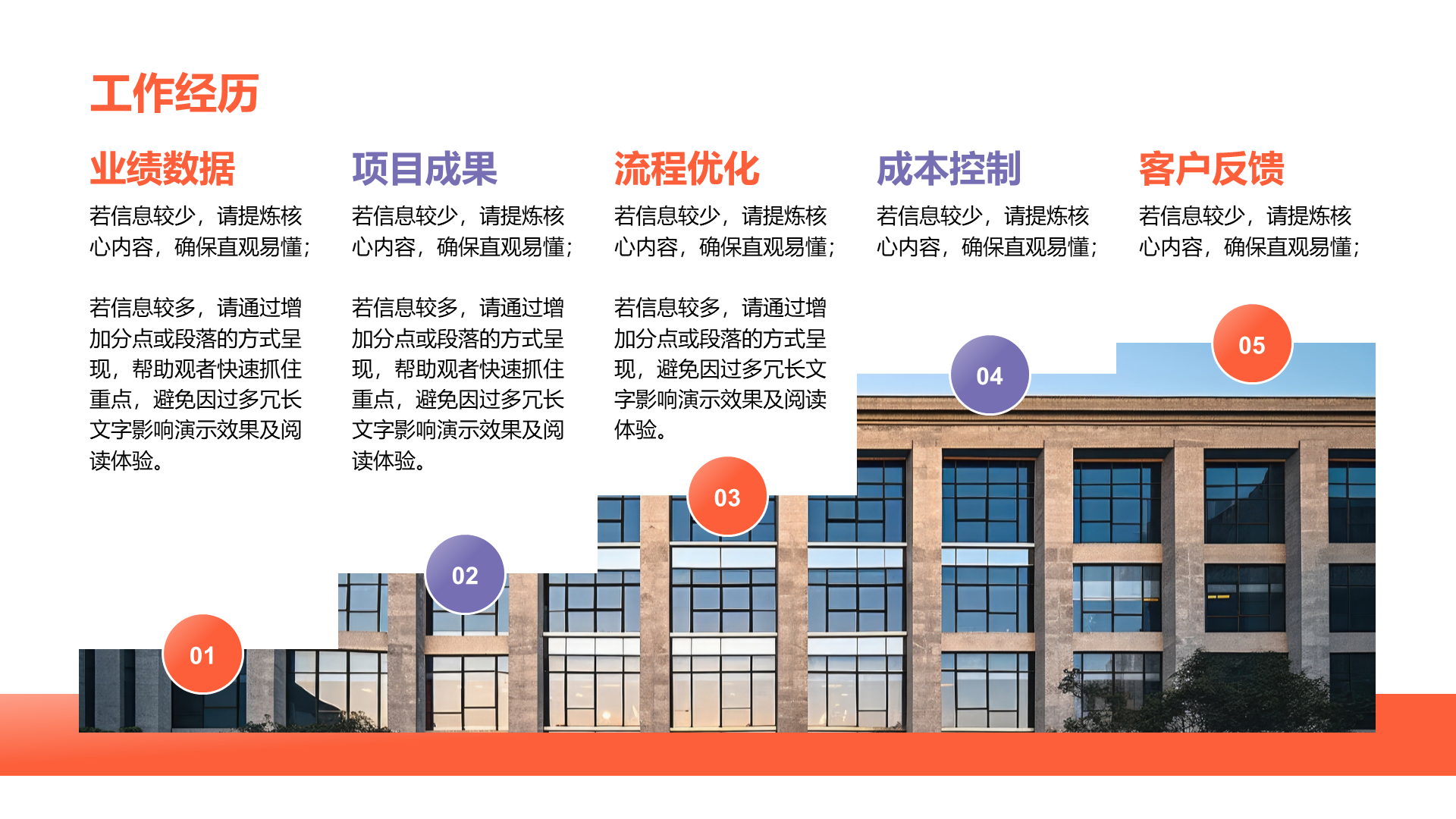 创意风工作经历PPT流程