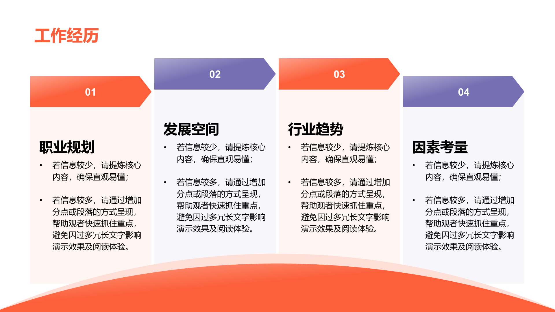 创意风工作经历PPT流程