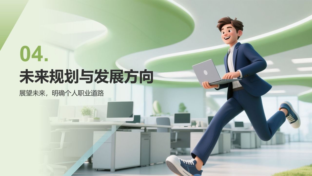 绿色3D风年中岗位履职总结PPTPPT模板