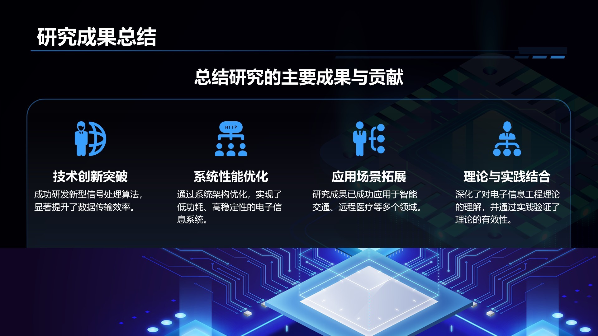 蓝色科技风电子信息工程专业开题答辩PPT