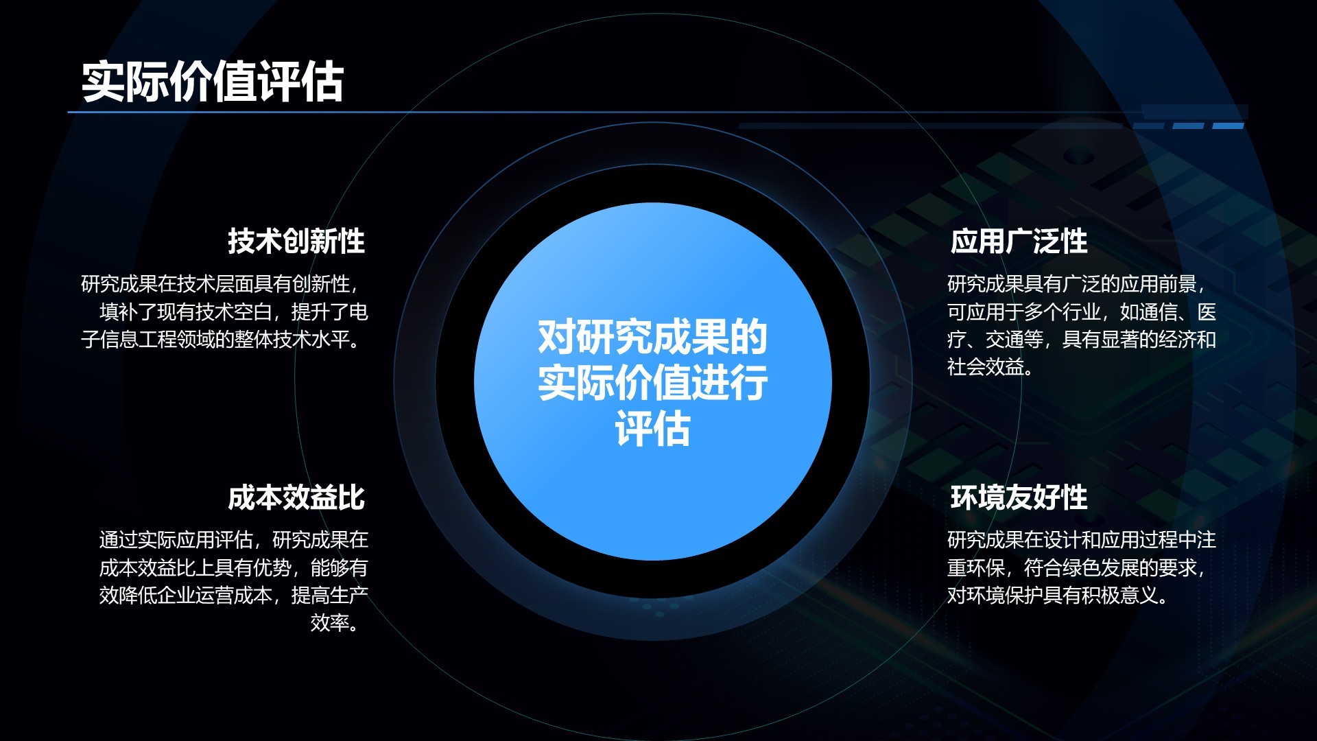 蓝色科技风电子信息工程专业开题答辩PPT