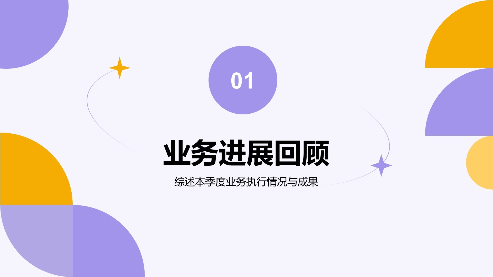 紫色扁平风通用行业季度总结汇报PPT模板