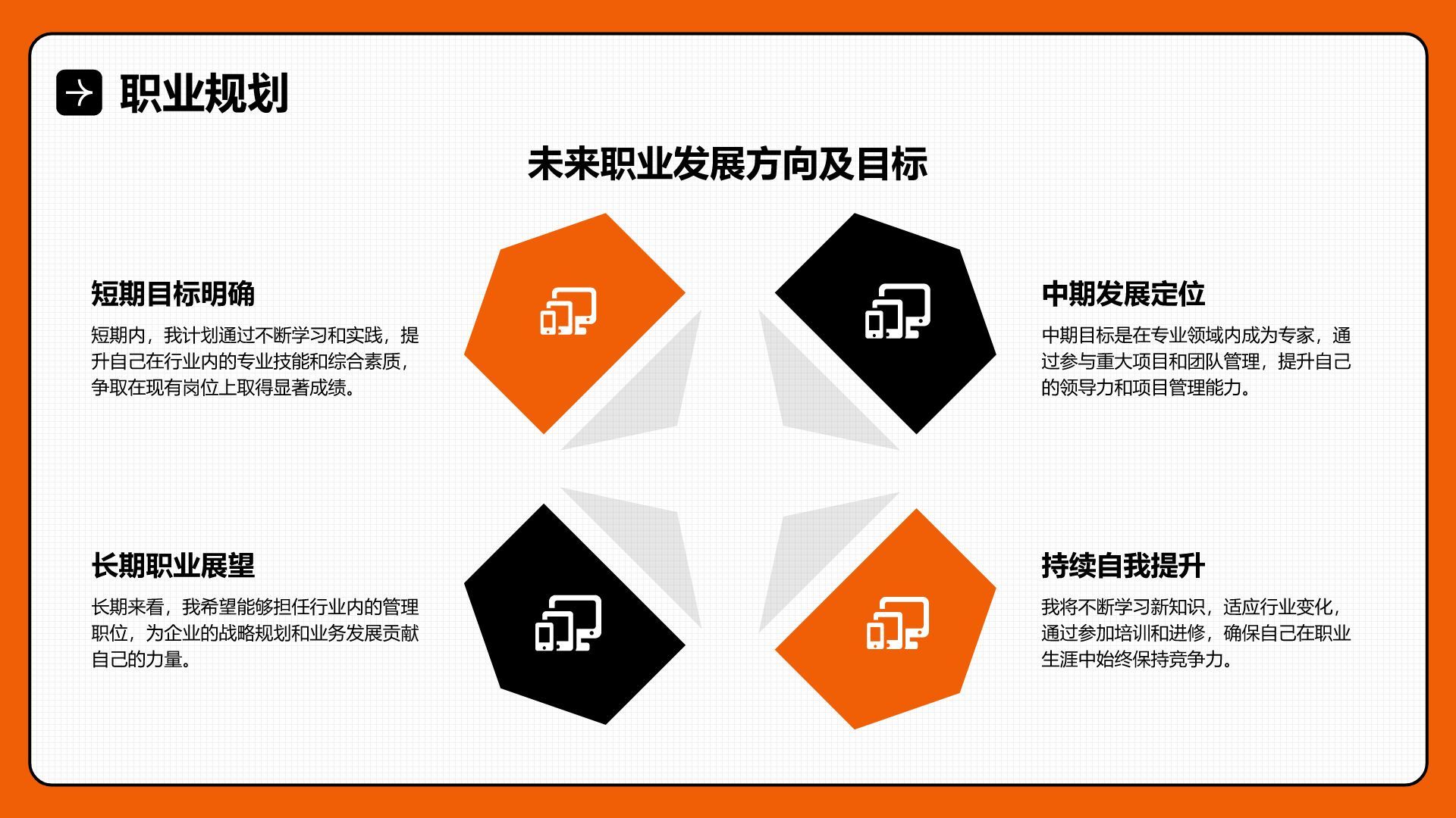 橙色插画风通用行业竞聘述职汇报PPT模板
