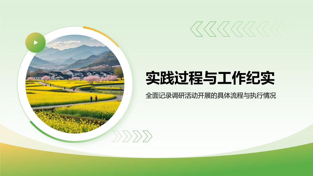 绿色商务风三下乡实践总结汇报PPT模板