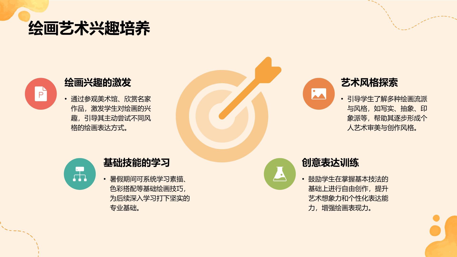 橙色插画风暑假生活以及学习计划PPT模板