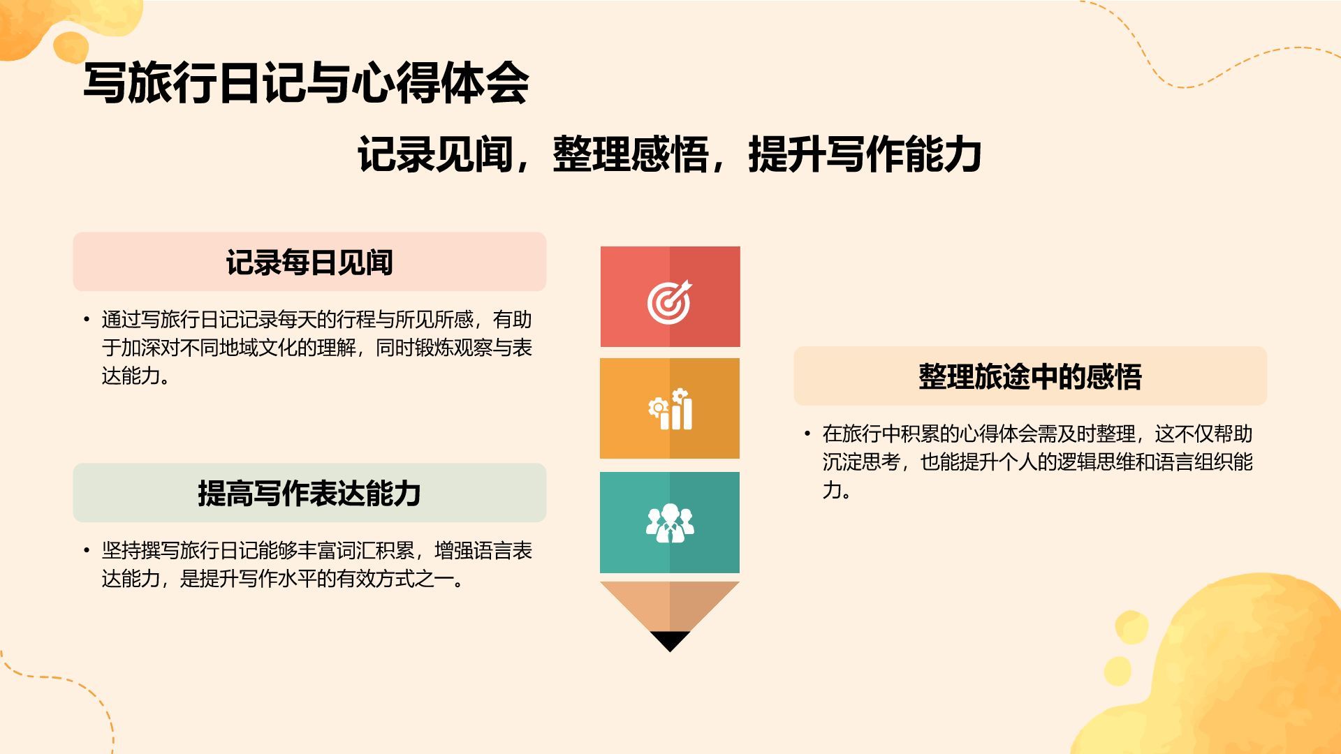 橙色插画风暑假生活以及学习计划PPT模板