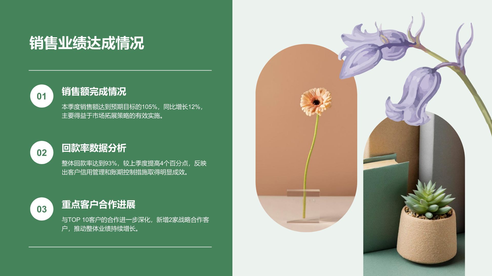 绿色插画风通用行业工作总结汇报PPT模板