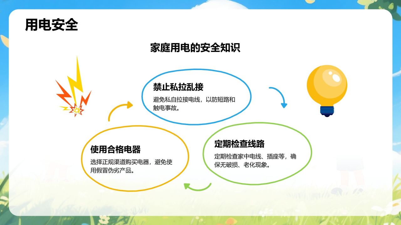 蓝色插画风中小学生暑假安全指导PPT模板