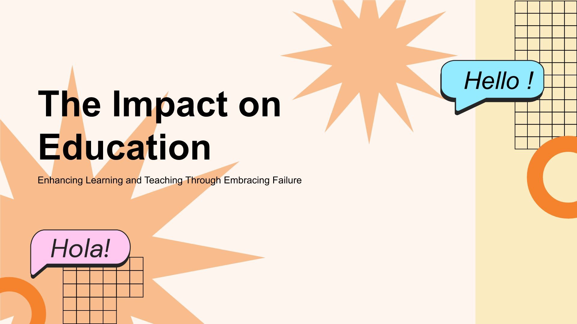 橙色简约风英语演讲 Why Failure Is the Key to SuccessPPT模板