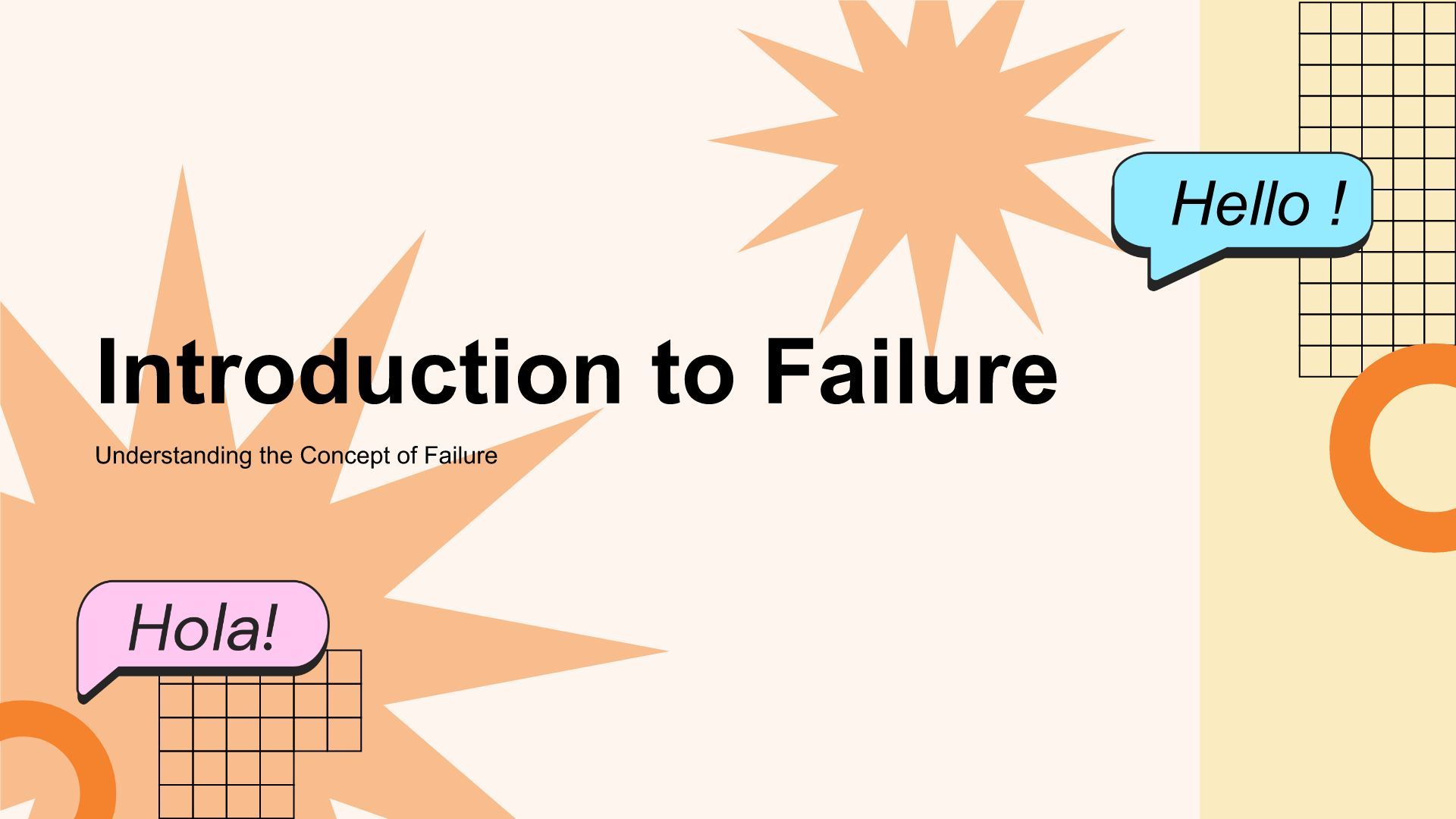 橙色简约风英语演讲 Why Failure Is the Key to SuccessPPT模板