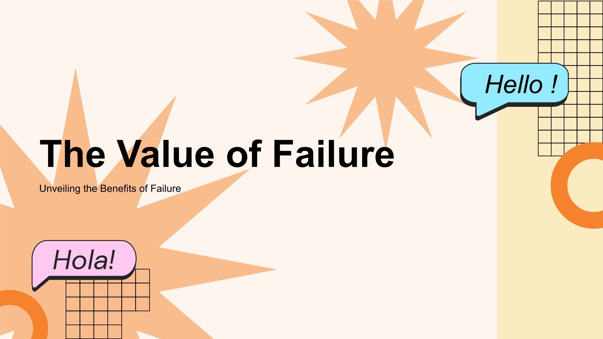 橙色简约风英语演讲 Why Failure Is the Key to SuccessPPT模板