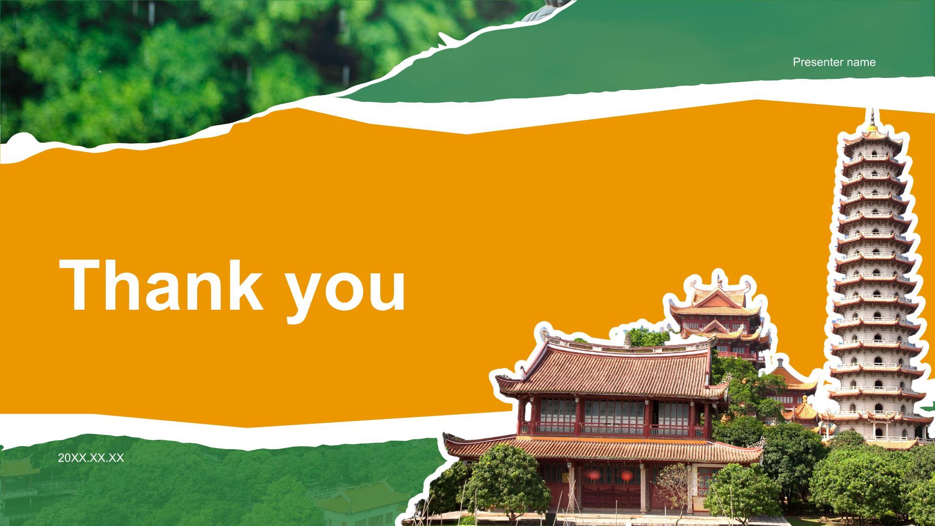 橙色摄影风福州历史名城与自然风光探索PPT模板