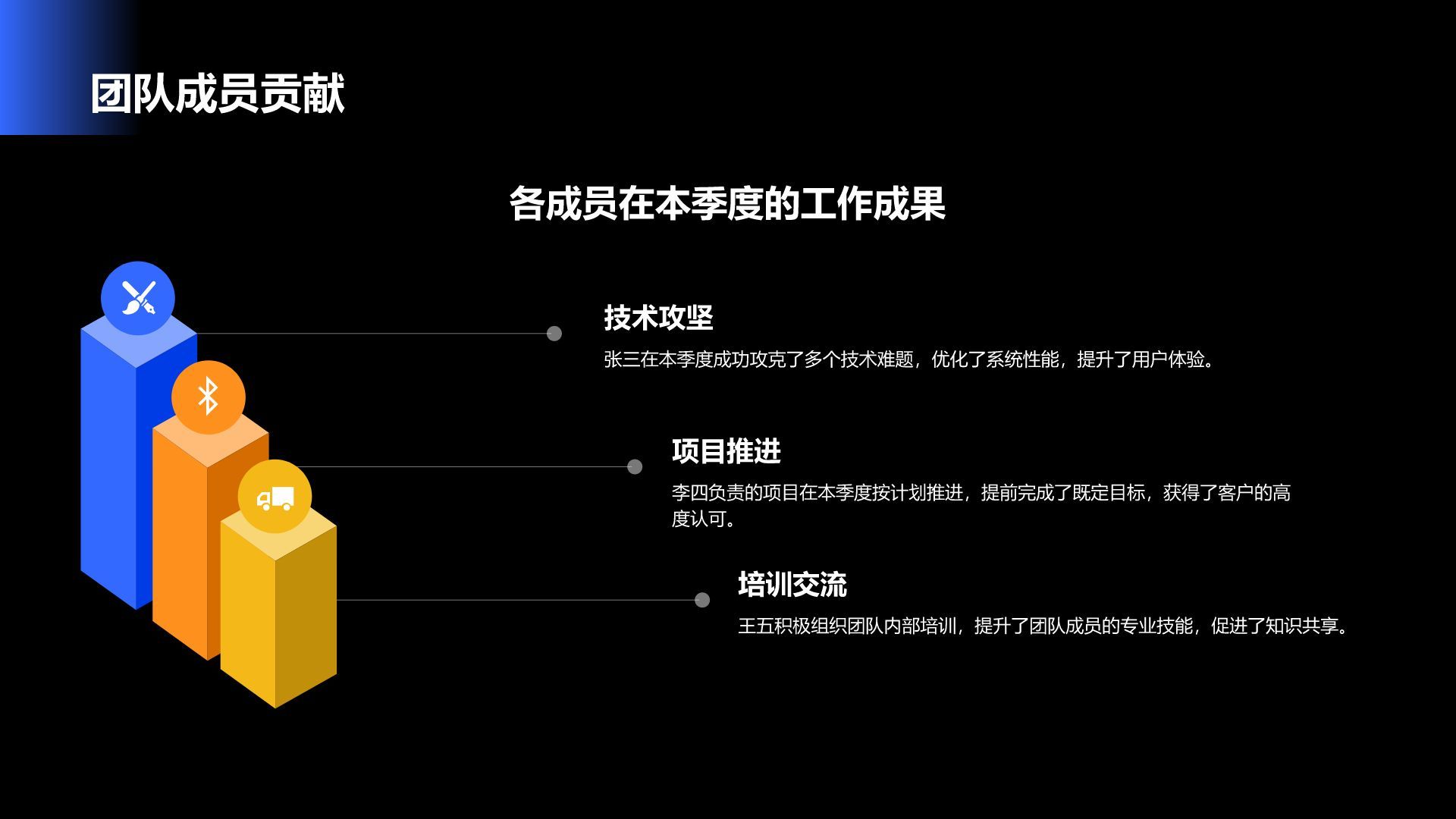 蓝色商务风IT互联网工作季度总结PPT模板