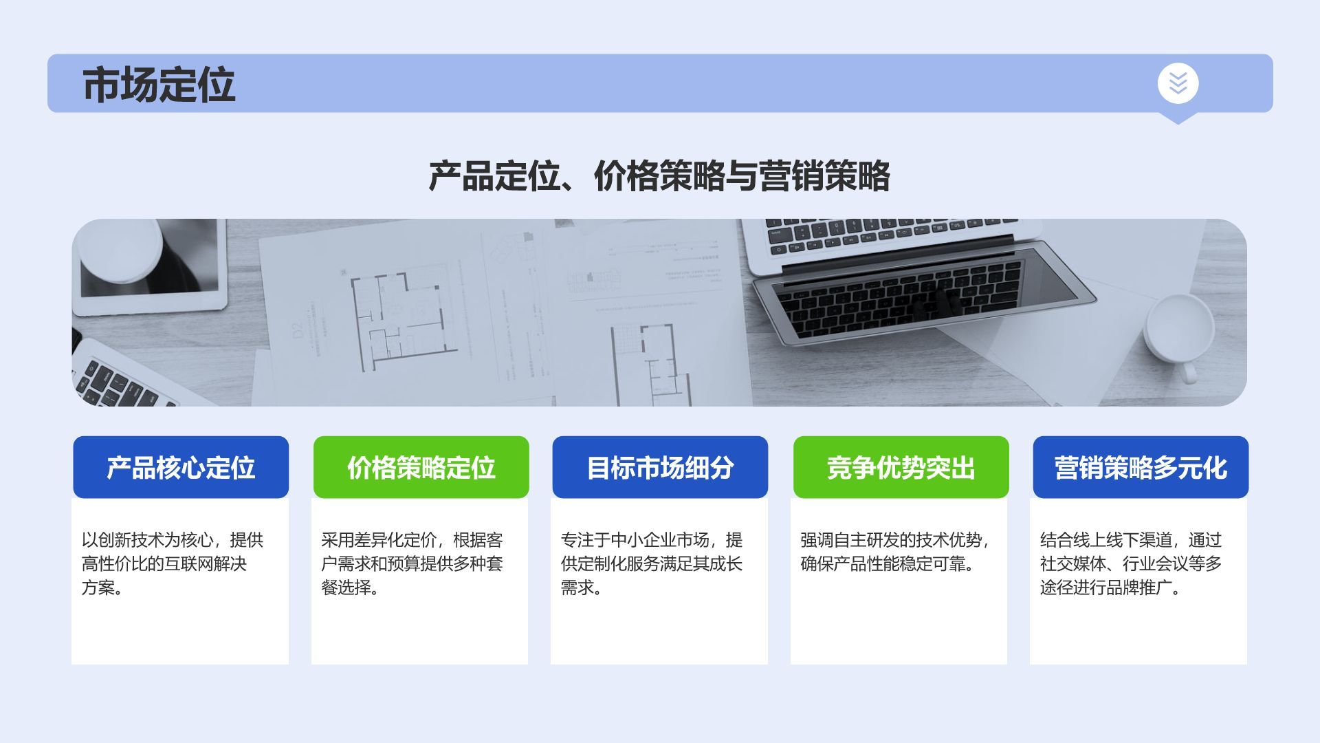 蓝色商务风IT互联网商业计划书PPT模板