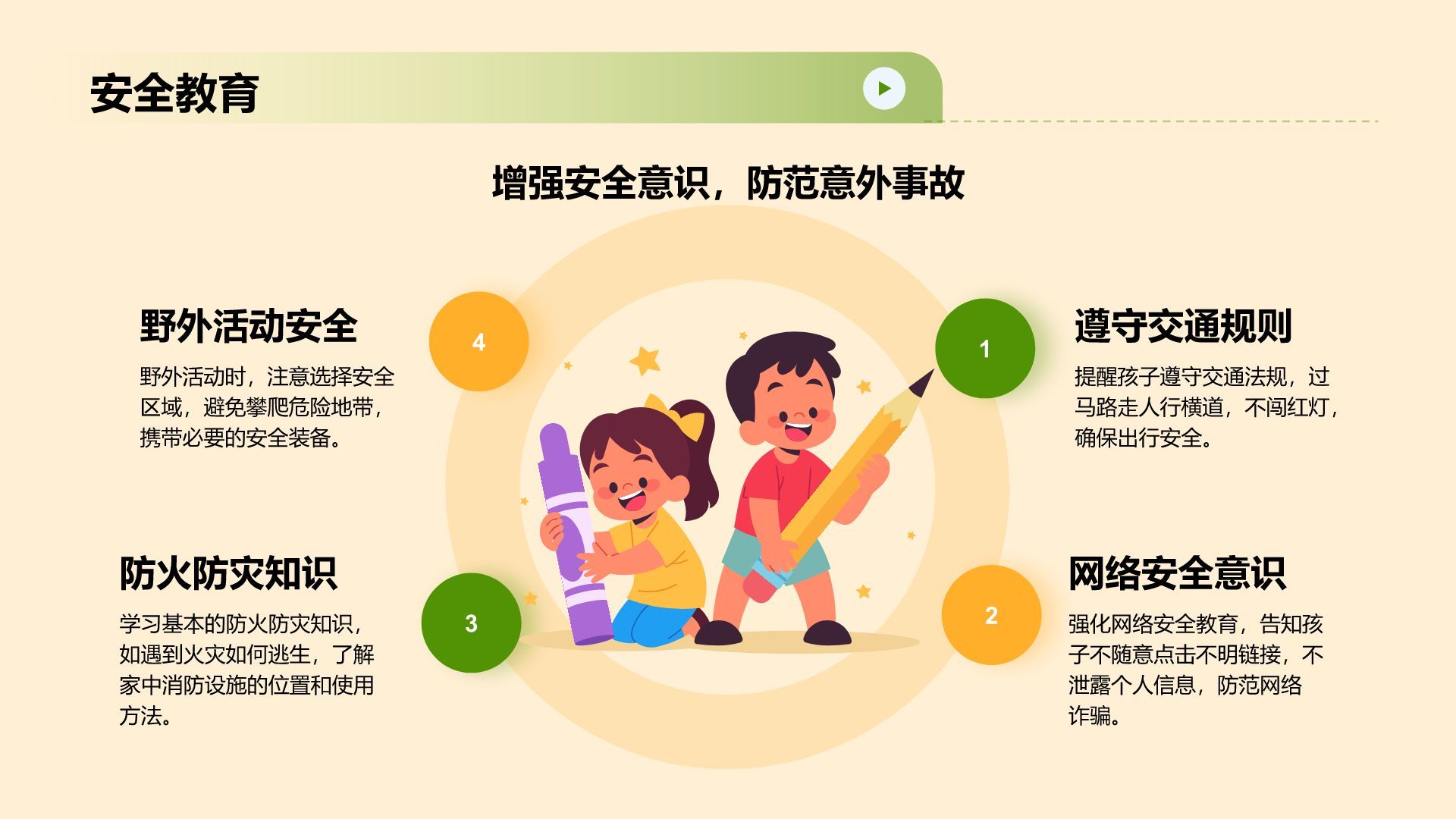 橙色插画风暑假家长会模板PPT模板