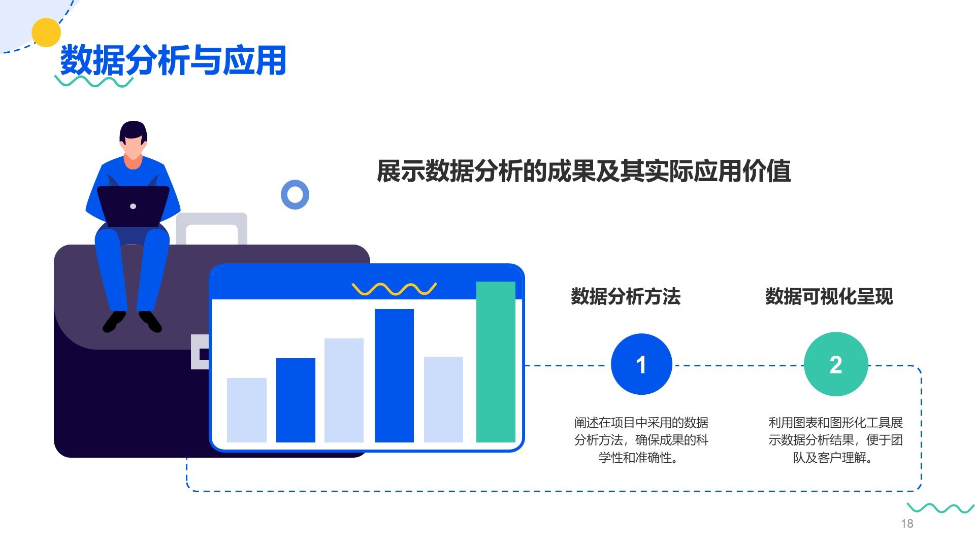 蓝色插画风项目阶段性成果汇报PPT主题