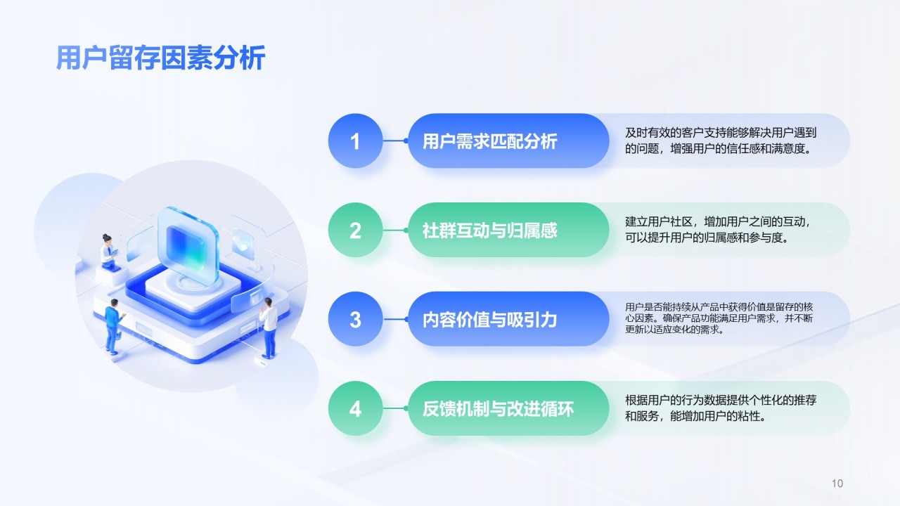 蓝色科技风格运营分析PPT主题