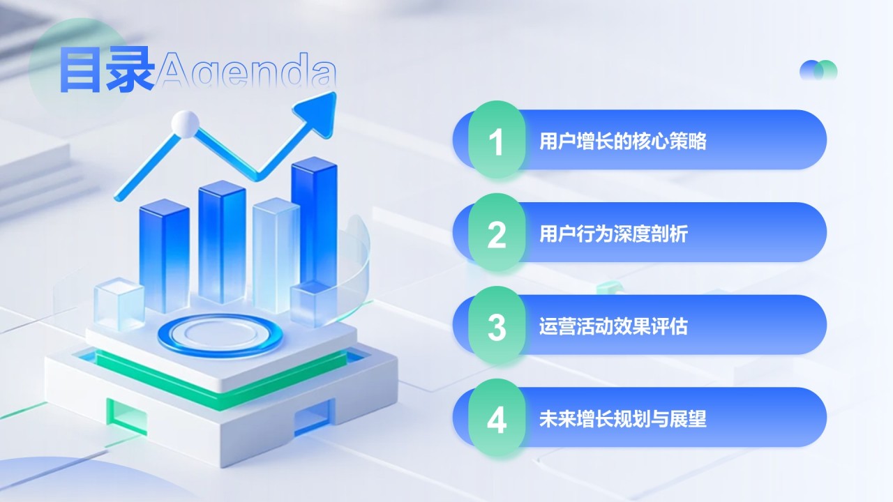 蓝色科技风格运营分析PPT主题