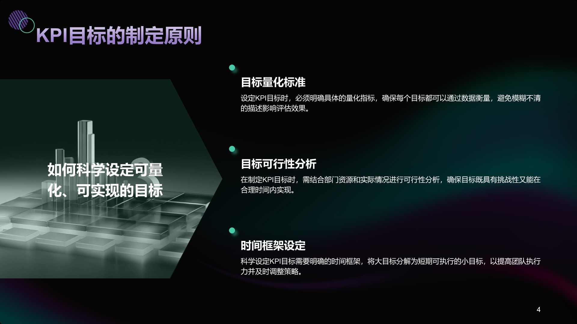 h黑色商务风年中部门KPI达成情况PPT主题