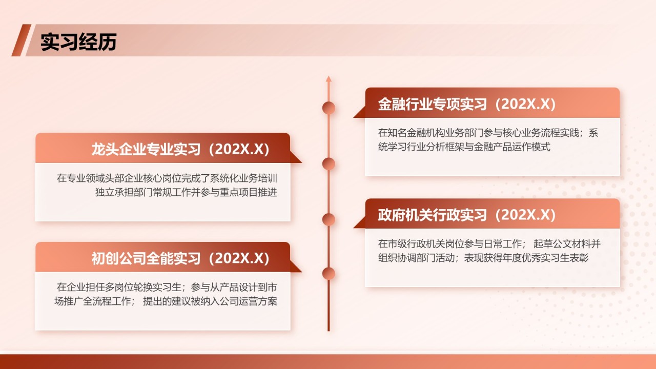 红色商务风大学生个人简历PPT模板