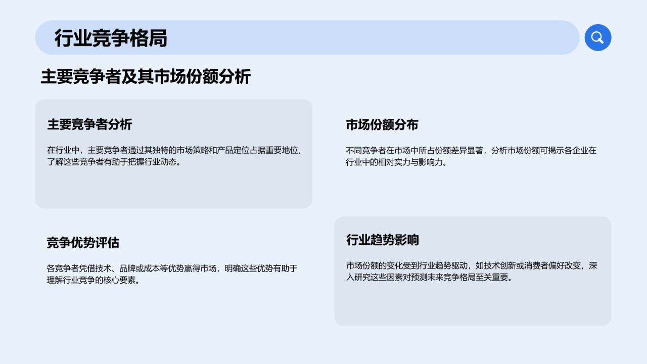 蓝色商务风通用行业工作总结PPT模板