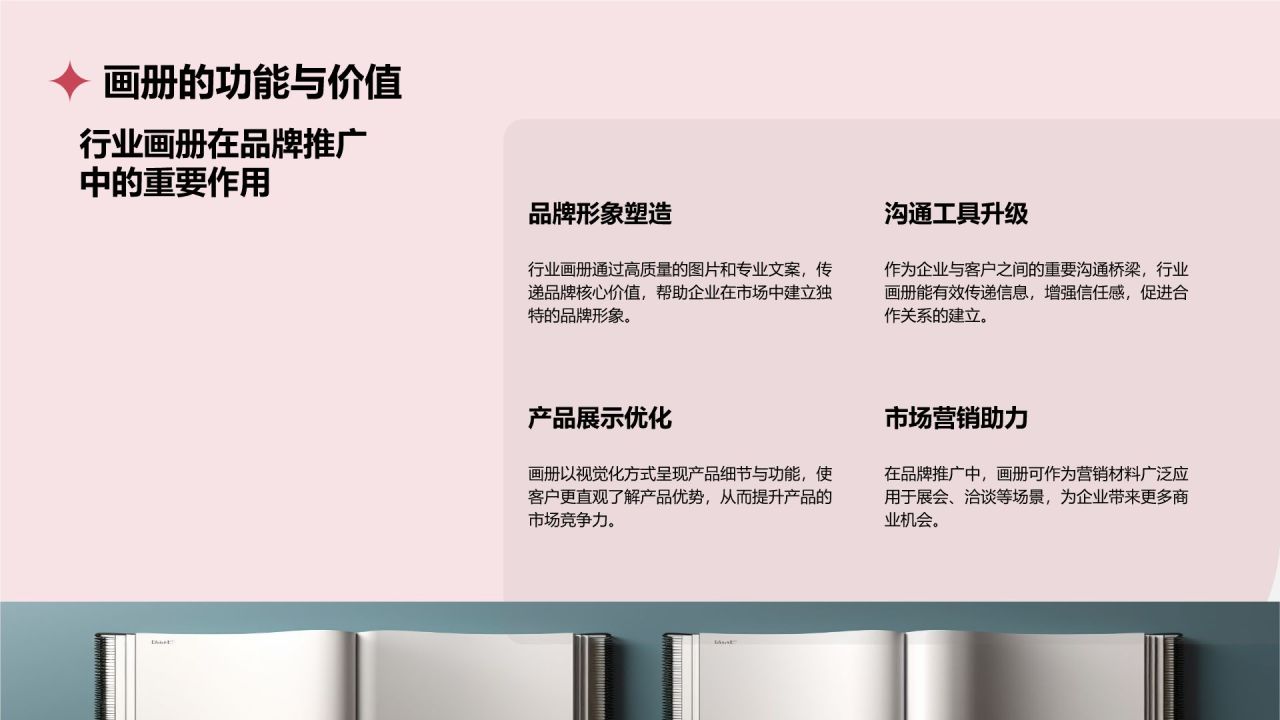 红色商务风通用行业画册图集PPT模板