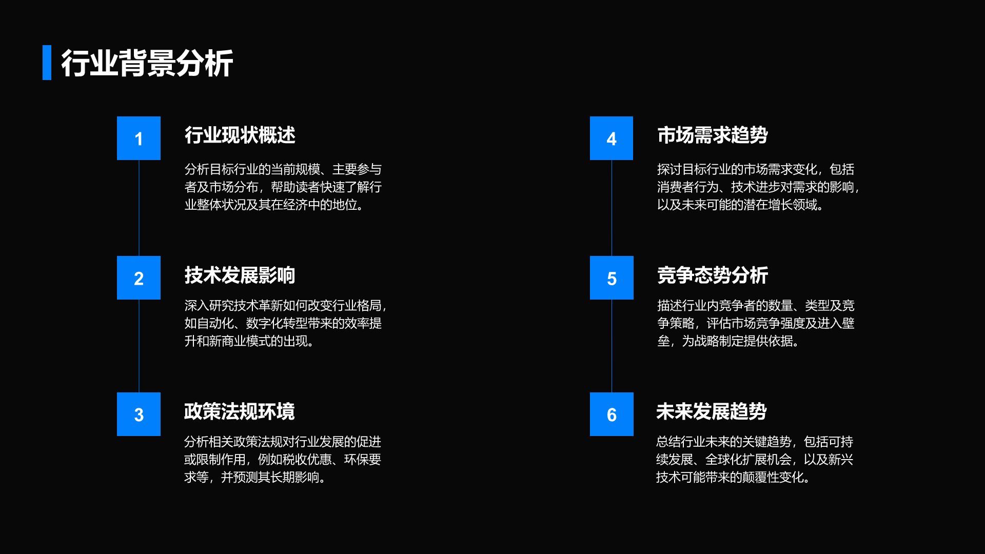 蓝色商务风通用行业商业计划书PPT模板