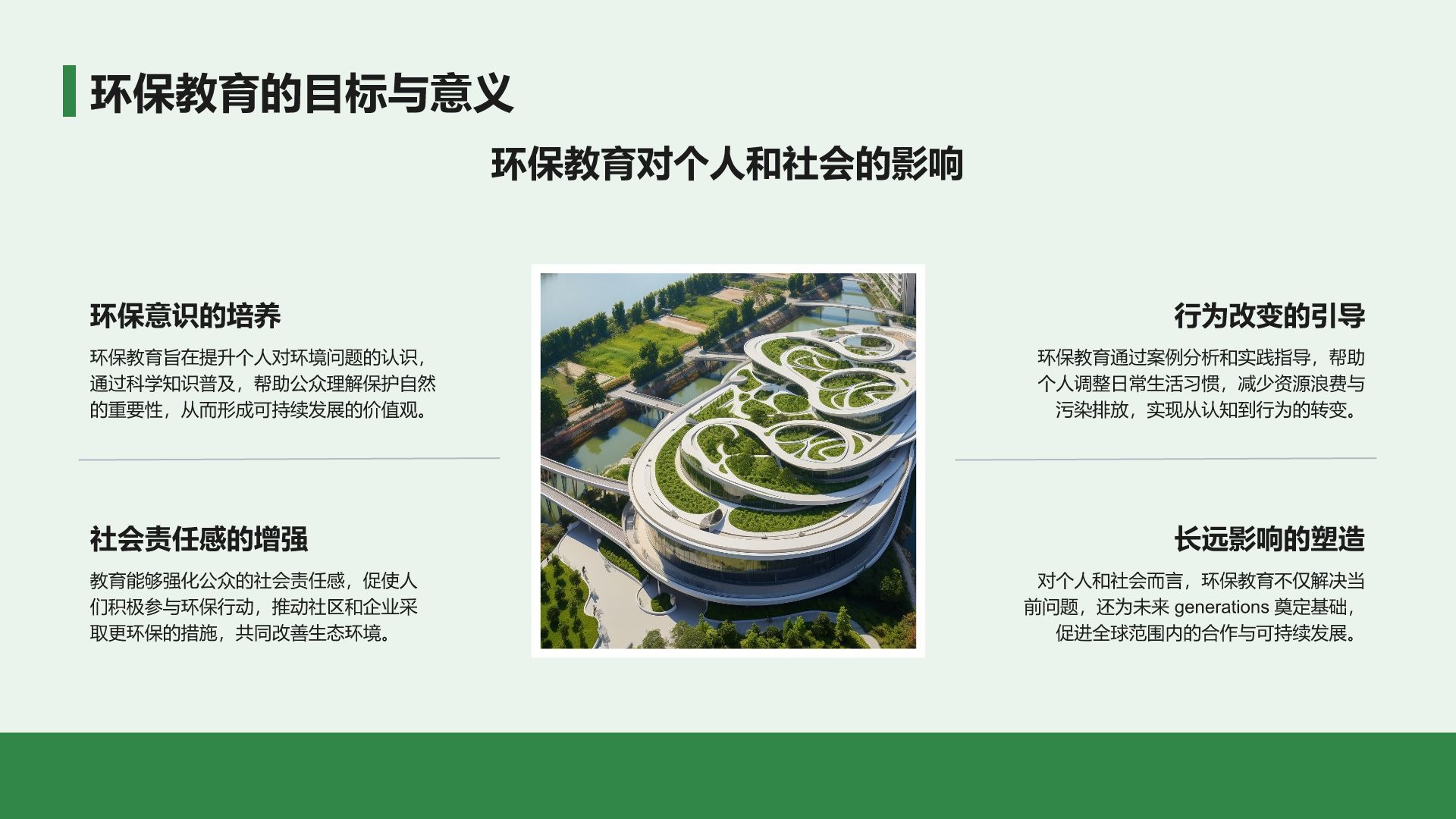 绿色小清新环保知识科普培训课件PPT模板