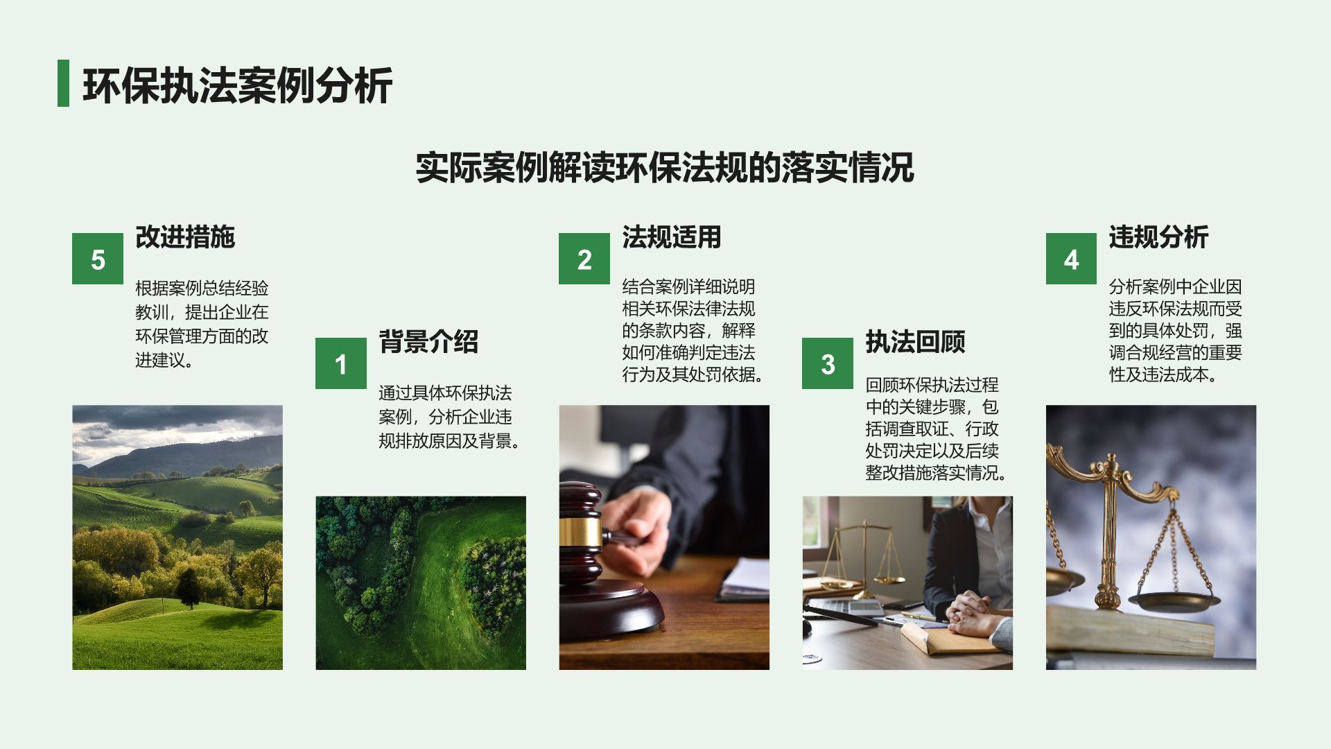 绿色小清新环保知识科普培训课件PPT模板