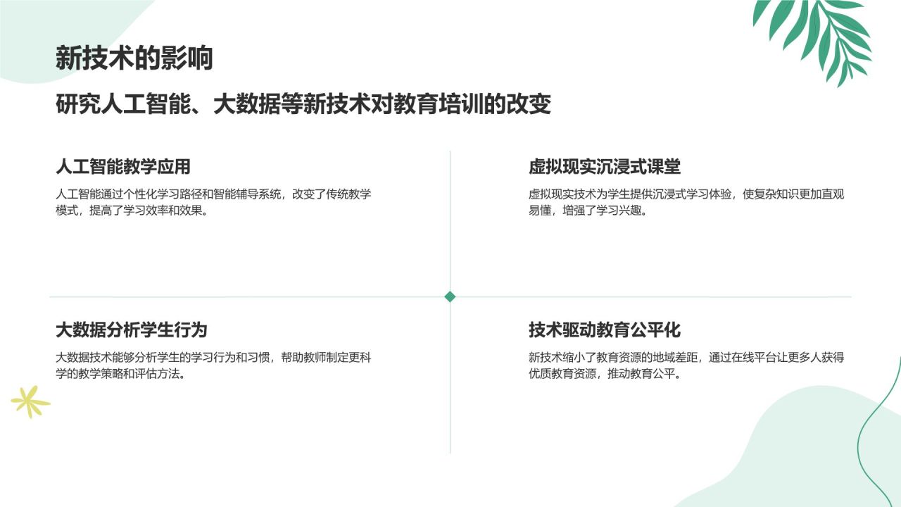 绿色小清新教育培训知识科普PPT模板