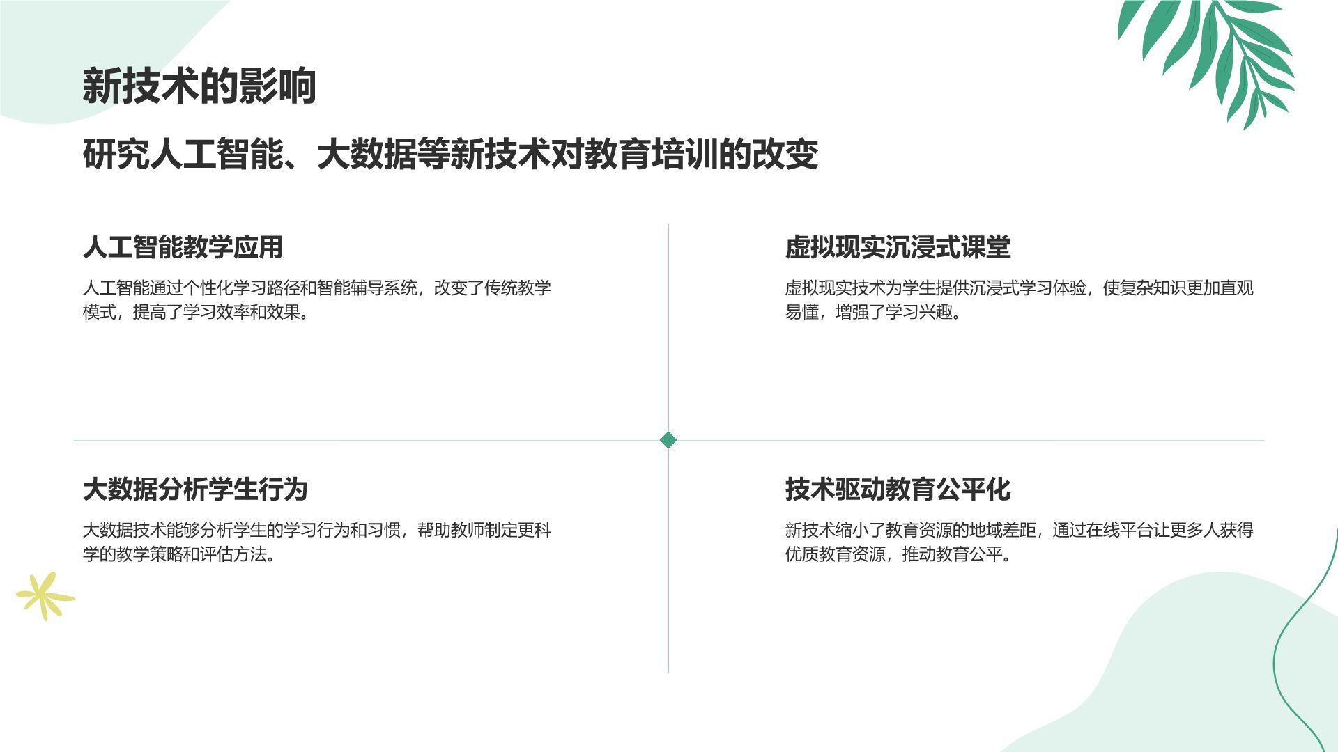 绿色小清新教育培训知识科普PPT模板