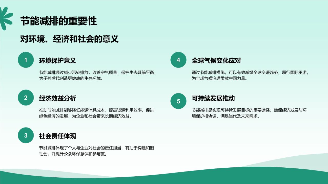 绿色小清新节能减排低碳生活宣传培训课件PPT模板